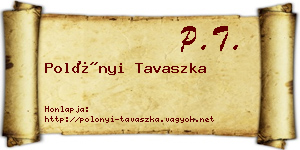 Polónyi Tavaszka névjegykártya